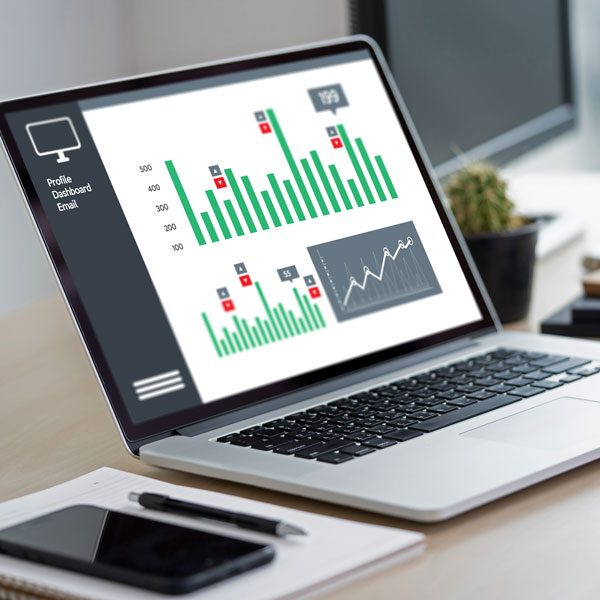 Analytics on a laptop Analytics on a laptop