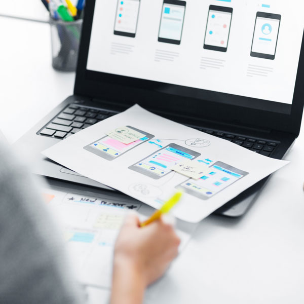 UI designer on a laptop UI designer on a laptop